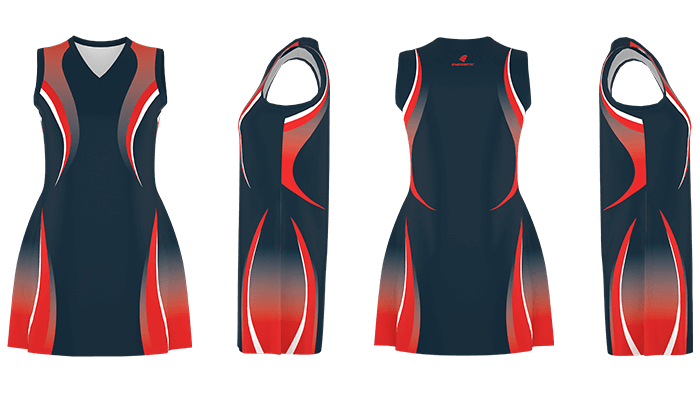 Navy and red dress for game