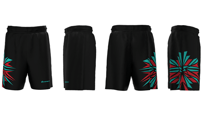 black and green shorts