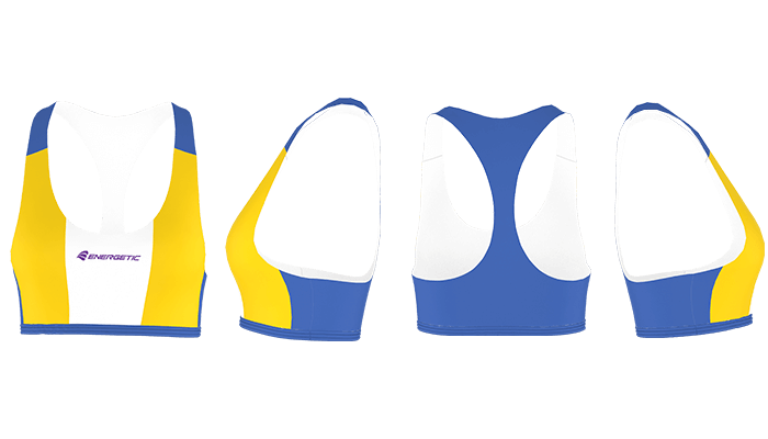 Blue yellow crop top