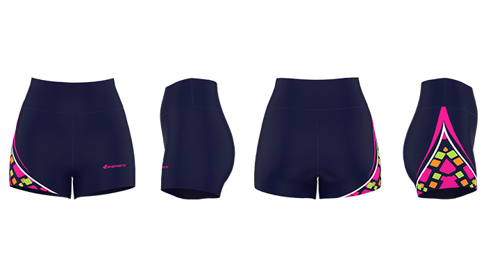 navy and pink hotpants