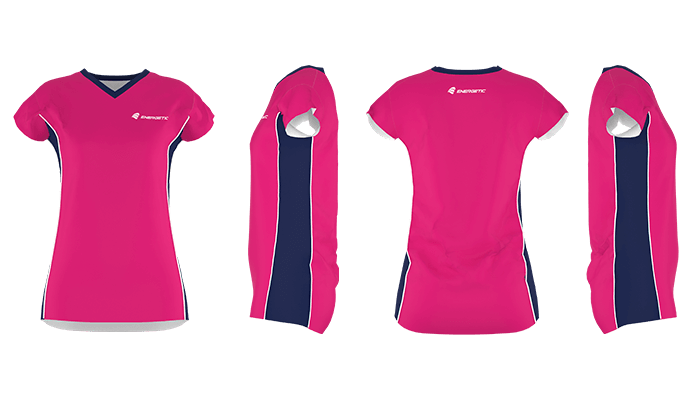 Netball Playing Pink Tee-Elite Paneled