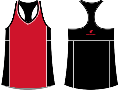 Black and Red Panelled Athletic Singlet