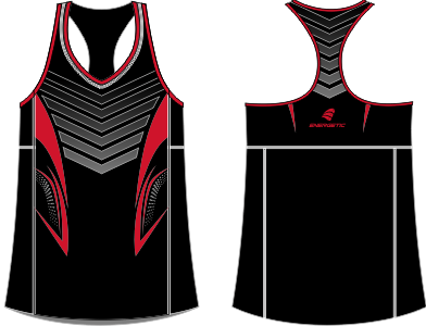 Black and Red colour Sublimated Athletic Singlet