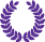 A logo of a purple laurel wreath