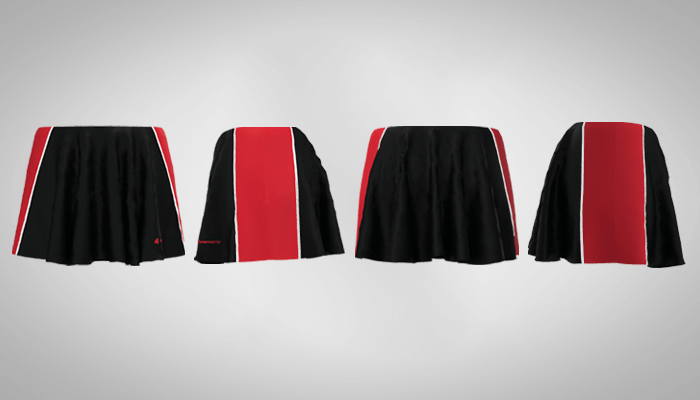 Black and red netball skirts